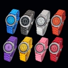 Free shipping by DHL 30pcs/lot popular selling Rheinstone Silicon jelly watch wholesale price  item 1114