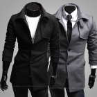 Men's UK Style High Quanlity Stylish Woolen Trench Coat Windcoat Jacket Unique C