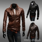 Designed Men's PU Leather Short Slim Fit Top Jacket Coat Outerwear Sexy 3 color