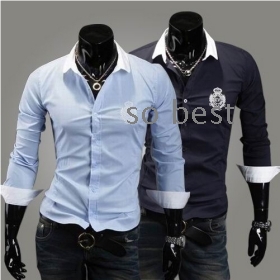 2013 Collection New Mens Luxury Fashion Formal Casual Suits Slim Fit Dress Shirt