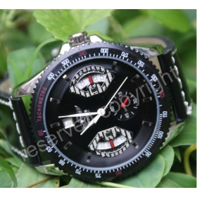 Free Shipping  Luxury Double Movement Men's Auto Black Watch(A420B)