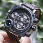 Oulm cool camping section man quartz watch Brown, Thermometer adorning mens Sports Watch(A248)