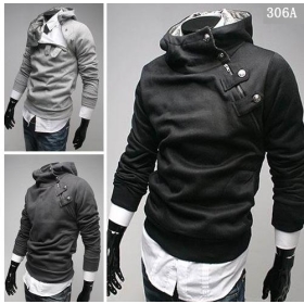 hot sale!!!   free shipping brand new Male Inclined zipper design catch hair even cap knitting coat clothing size M L XL XXL x4