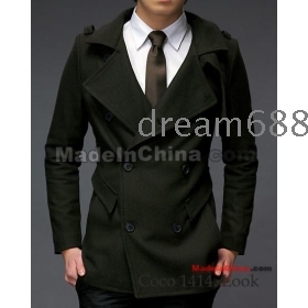 promotion price!!! free shipping brand new men's Dust coat high-grade overcoat woollen coat size M L XL XXL x3