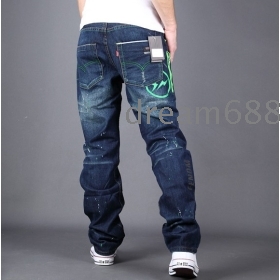 free shipping Autumn outfit the new 501 pants pants green tide the lightning hip-hop pants jeans male straight tube