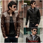 free shipping brand new men's fashionable leather coat size M L XL XXL goodagain668
