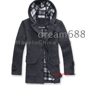 free shipping brand new men's woollen hat long coat dust coat size M L XL XXL q1