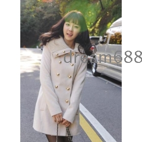 Promotion price !!! free shipping new women's Double platoon to buckle warm coat size M L E3