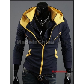 Leisure men's wear cardigan outside assassin creed who YiYi fleeces contrast color double zipper