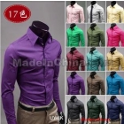 Joker  fashion men long sleeve shirt/blouse candy color men casual shirt