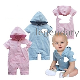 Free shipping Factory outlet ! summer children/kids romper girls/boys jumpsuit girls cotton romper pink blue Black,Red 6PCS