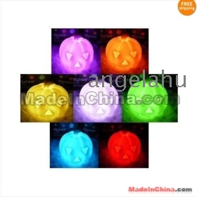 Halloween LED 7-color changing Pumpkin night light lamp CPAM free shipping 