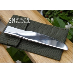 Free Shipping Camping Tableware Stainless Steel Foldable Knife Army Style 