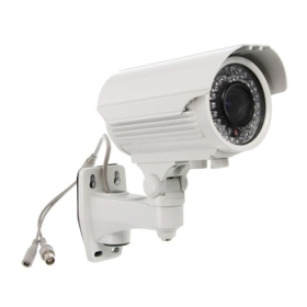Free shipping-SYL-1105SN-1 1/3"  CCD Color NTSC 540TVL IR 42 LEDs 4-9mm Lens CCTV Wired Waterproof Manual Zoom Camera (White)