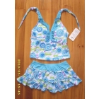 Free shipping + gifts wholesale girls swimwear swimsuits 2 pc Tankinis for girl kids swimming suits blue 8 pcs/lot