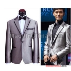 2012 design gray Groom Dress Suit 4 Pieces Set(Jacket Pants Bowtie Waist-pape) Man Wear Dress Groom wedding dress free shipping