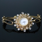 Wholesale Women Girls' Alloy Quartz Adjustable Wrist Watch  Golden Diamond Wristwatch