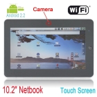 10 inch tablet pc Android 2.2 1GHZ 4GB 512 wifi camera suporrt 3G GPS  screen Flytouch 3