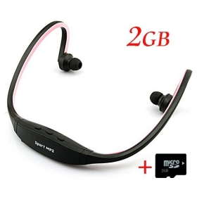Newest Handsfree Headset Sports MP3 Music Player + 2GB  Card Wholesale 20pcs/lot
