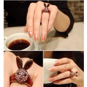 Min.order is $15 (mix order) Hot Fashion Retro realistic long ears rabbit ring ,jewellery jewelry1170 