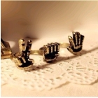 Min.order is $15 (mix order) Promotion retro stone scissors cloth two-finger ring, ring opening, free shipping1251 
