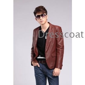 Man locomotive leather men's leather jacket lapel cultivate one's morality recreational coat