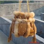 Free shipping In 2011, the new super rabbit hair dia vivi bag bag personality tide chain tassel bag special glass     