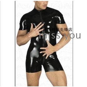 Man tights PVC bright skin conjoined twin shorts leather series man underwear appeal underwear 8242 