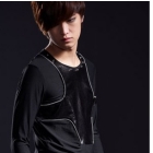 Club stage loading rock punk tide male bump nail personality grows tuxedo coat T-shirt 