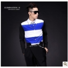 Nightclub fashionable men's clothing! Tide type man contrast color splicing shirt cultivate one's morality long sleeve shirt 