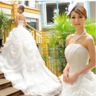 Freeshipping 2012 New Arrival Organza Big Trailling   Dress, Gown,Wedding Dress 