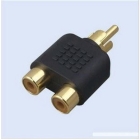 FreeShipping 100pcs/lot  RCA AV Audio Y Splitter Plug Adapter 1 Male to 2 Female