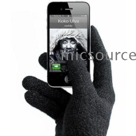 5pcs/lot Conductive warmth  screen gloves Ten-finger  high-grade silver fiber for capacitive    screen phone Tablet MID one-color Free Shipping