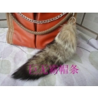 $178 gray fashion foxtail cell phone chain bag hanging charms fur tail Keychain fur key ring fur pendant fox tail for bag keychain 
