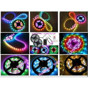 Promotion: Full led strip range Magic color 5050 150led 94changes 3528 5050 150/300 LED Strip Light kit 12V with IR remoted controller 5m/roll 5m/lot free shipping