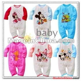 baby Rompers long-sleeved jumpsuit style Cartoon Rompers Cotton Romper minnie baby pooh mickey
