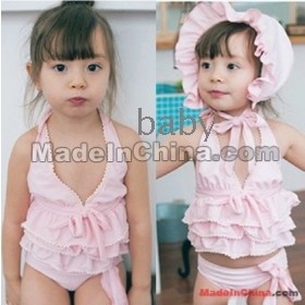 Girls swimsuit Joined bodies swim suit .Children Sling suspenders swimsuit + shorts+swimming hat suit.beachwear bathing suits.Free shipping kids swimsuit suits #6817 