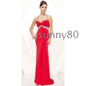 Custom-made Sexy Red Paillette Sheath Prom Sleeveless Floor-length Evening Dresses/Christmas Party Dresses/Bridesmaid Dress/Bride Dresses/Formal Dresses+Free Shipping+Any Size and colors_Sunny80 1382