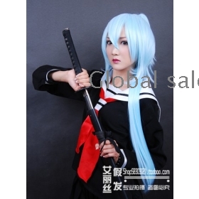 Panty New Long Part Water-blue Cosplay Party Synthetic Wig 2050#