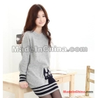 Free shipping sells lovely  han edition in South Korea knitting sweater long