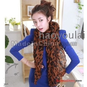Free shipping 2011 South Korea qiu dong leopard point scarf can is butterfly woman large leopard grain scarf knit towel with wrinkle silk