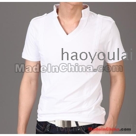 Free shipping men's clothing autumn outfit men's short sleeve T-shirt                   