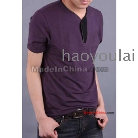 Free shipping business leisure man generous V man short-sleeved cotton T-shirt 2011 new models                