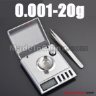 free shipping 0.001g  20g Mini Digital LCD Weighing Gem Jewelry Diamond  Scale + tweezer +  farmar