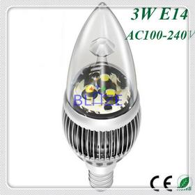50X 3W HOT E14 Led Candle Light Lamps with Size D39*H113mm 3*1W -Free Shipping