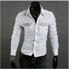 Hot! Men's Shirts Mens Casual Shirts Mens Dress Shirts Slim Fit Stylish Shirts Black,Wine,White Size:M-XL