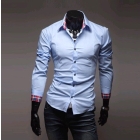 Free Shipping New Mens Shirts, Fashion Shirts,Casual Slim Fit Stylish Dress Shirts Colour:White,Blue,Black Size:M-L-XL- 