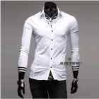 Free shipping Mens apparel Long-sleeve Slim Casual Shirt shirts M L XL 2 colors 