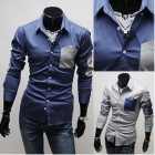 Hot! Men's Shirts Mens Casual Shirts Mens Dress Shirts Slim Fit Stylish Shirts Black,Grey Size:M-XL