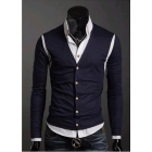 Men's Knitwear V-neck Cardigans Sweater Slim Casual One-button -two-piece Sweater CR22